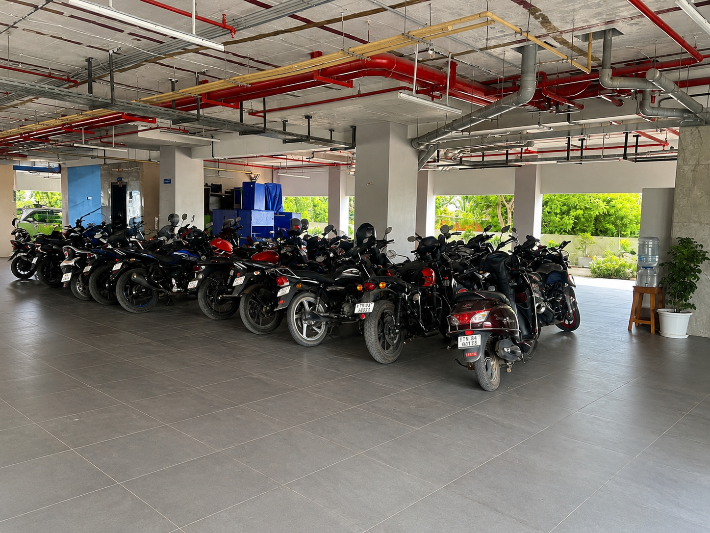 Covered parking area at ZenoVus Park